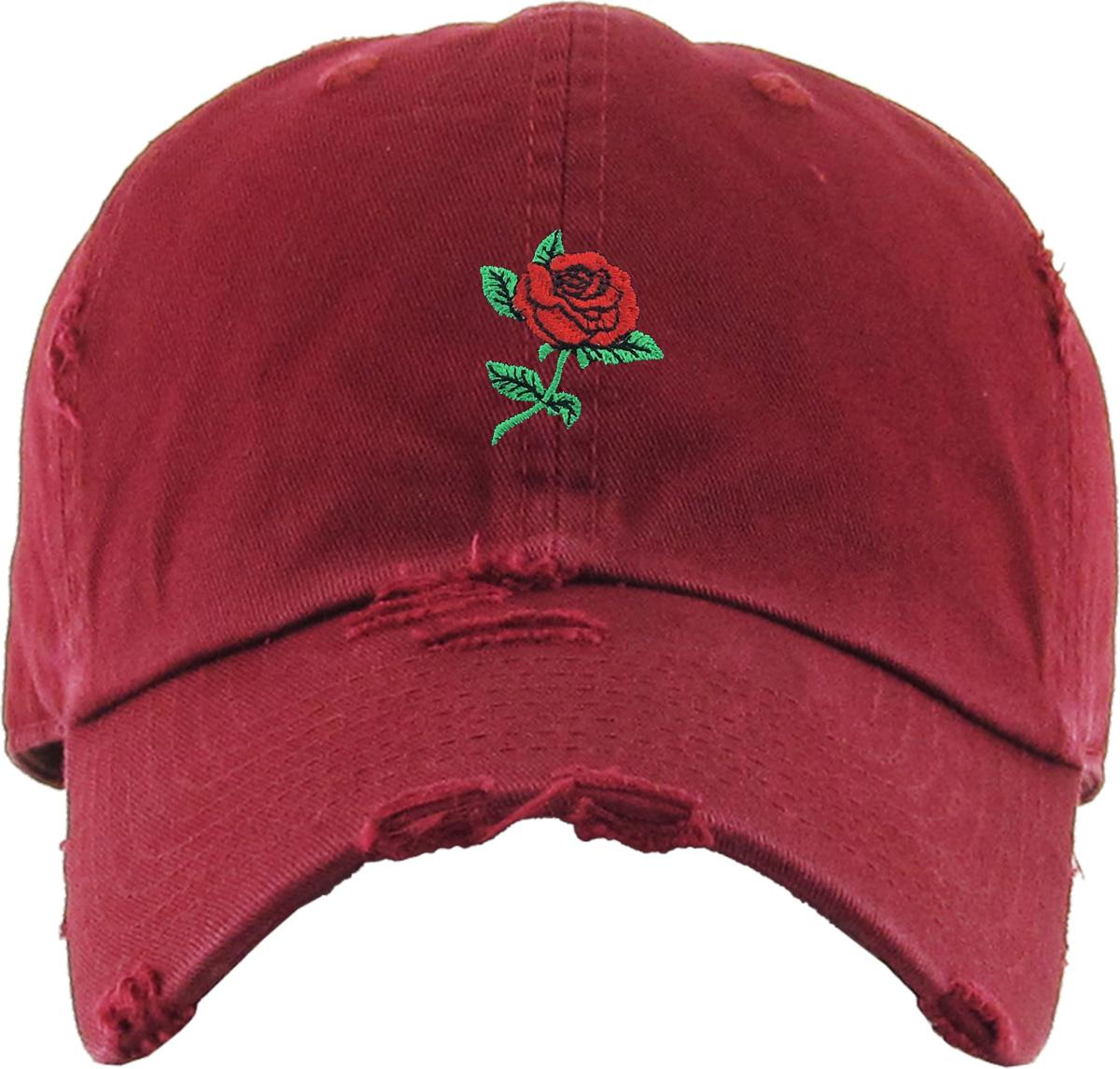 【 】embroidered logo cap spring rose ROSE EMBROIDERY VINTAGE DAD HAT | KBETHOS